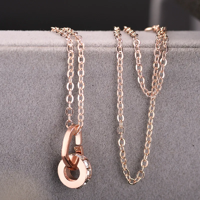 

Zircon Heart Necklaces for Women Double Pendant Jewelry On The Neck Chocker Necklace Clavicle Chains Charm bisuteria mujer