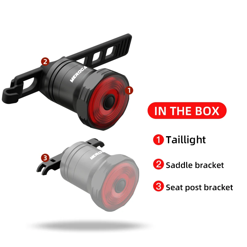 

New smart bicycle tail light automatic sensor switch IPx6 brake detection waterproof USB rechargeable bicycle tail light LED