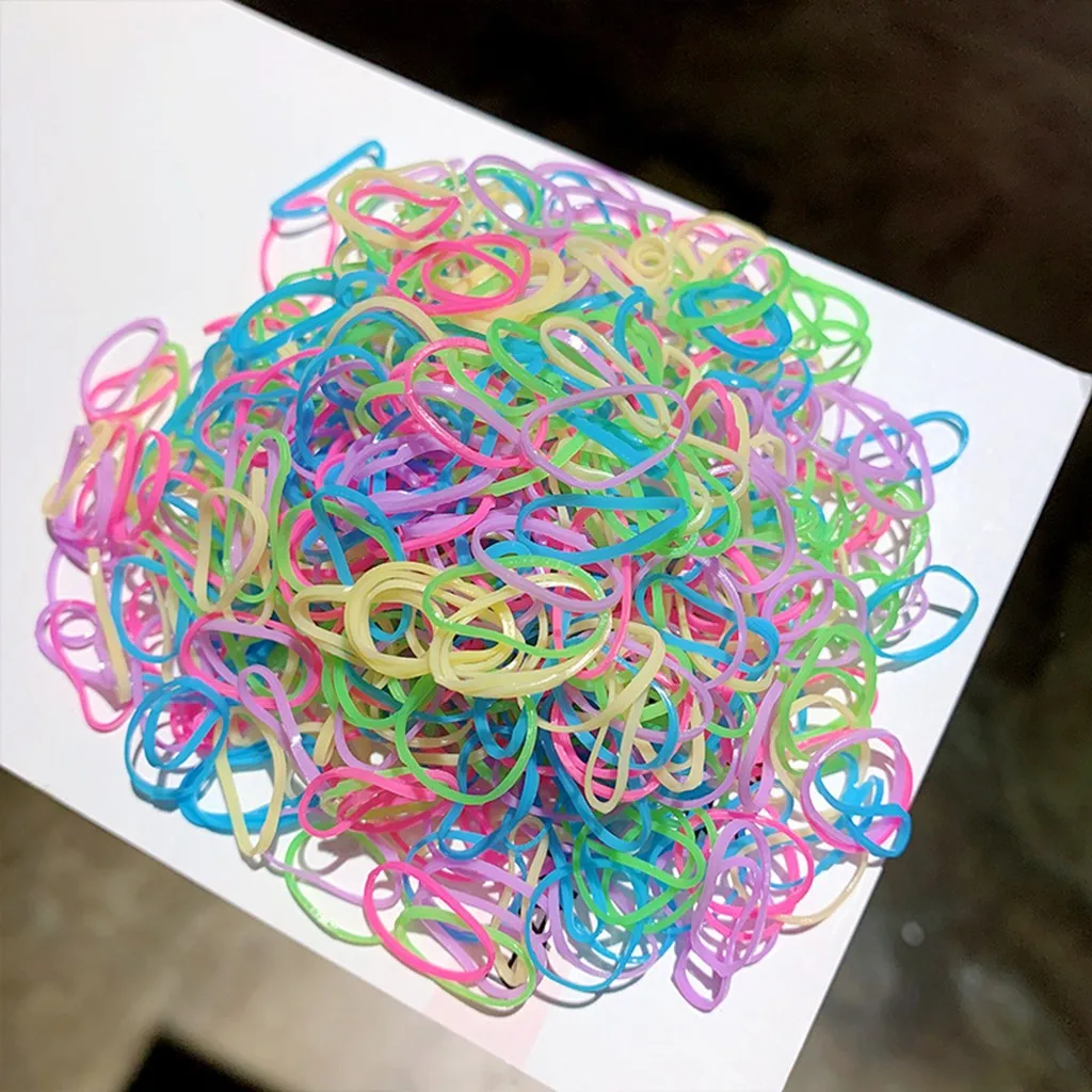 

1000pcs/pack Girls Colorful Elastic Hair Band Scrunchie Disposable Rubber Band Elastic Hairband Ponytail Holder Hair Accessories