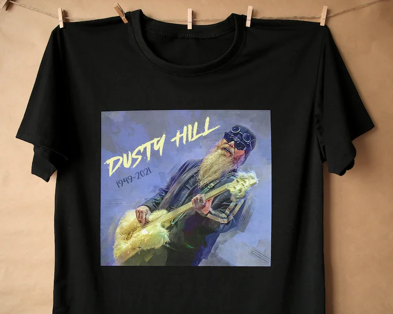 

Dusty Hill T-Shirt, RIP Dusty Hill ZZ Top T-Shirt,Oversized T-shirt For Men