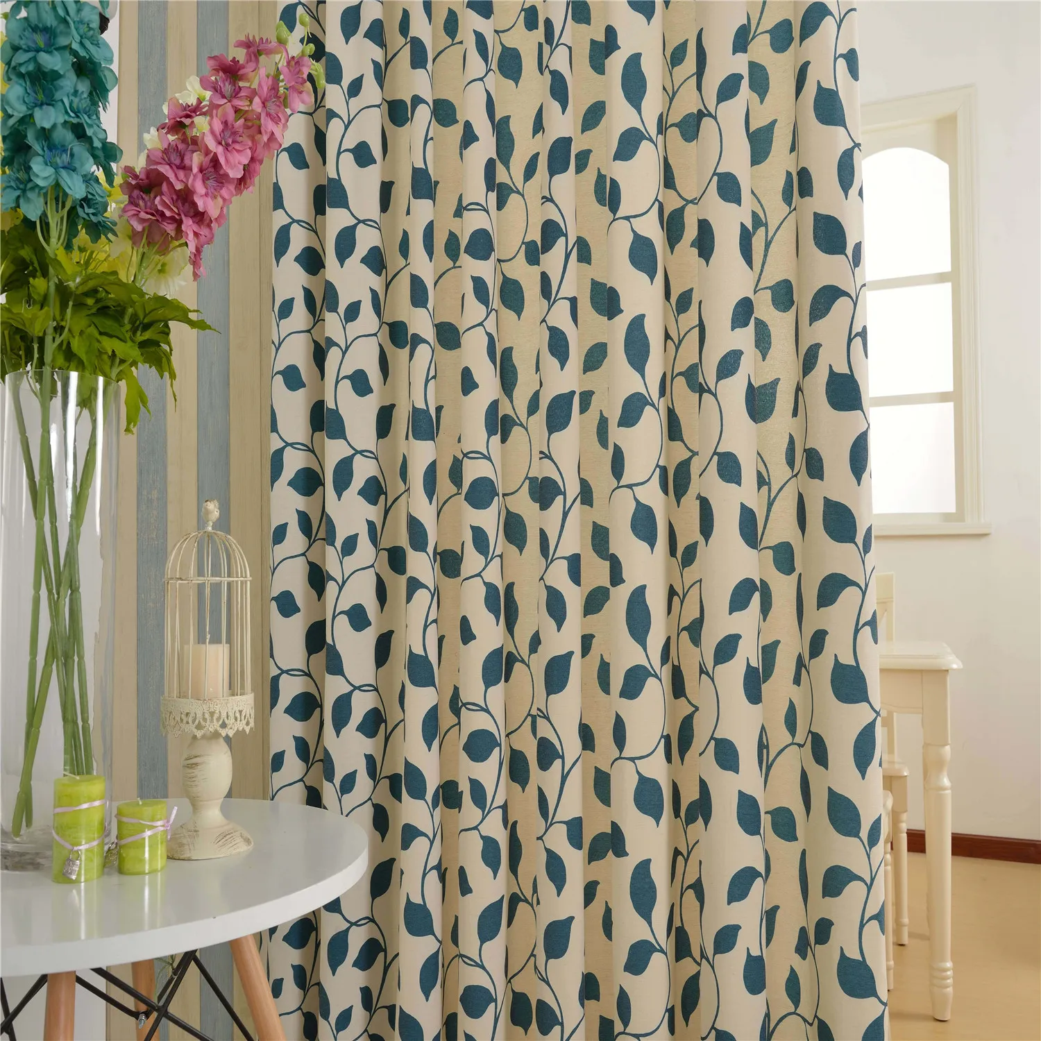 Светонепроницаемые занавески GYC2073 для гостиной Листьев виноградной ветки