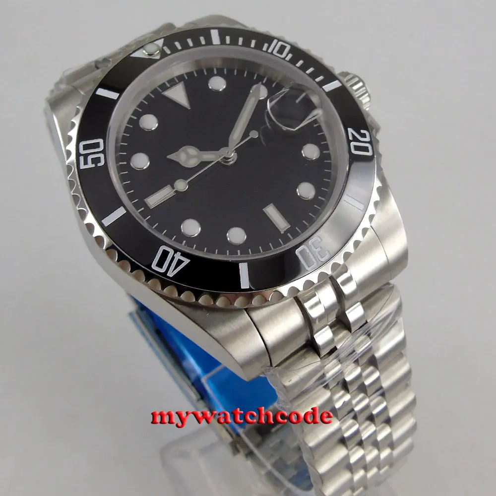 Топ бренд класса люкс 40 мм черный циферблат керамические сапфировое стекло Jubilee