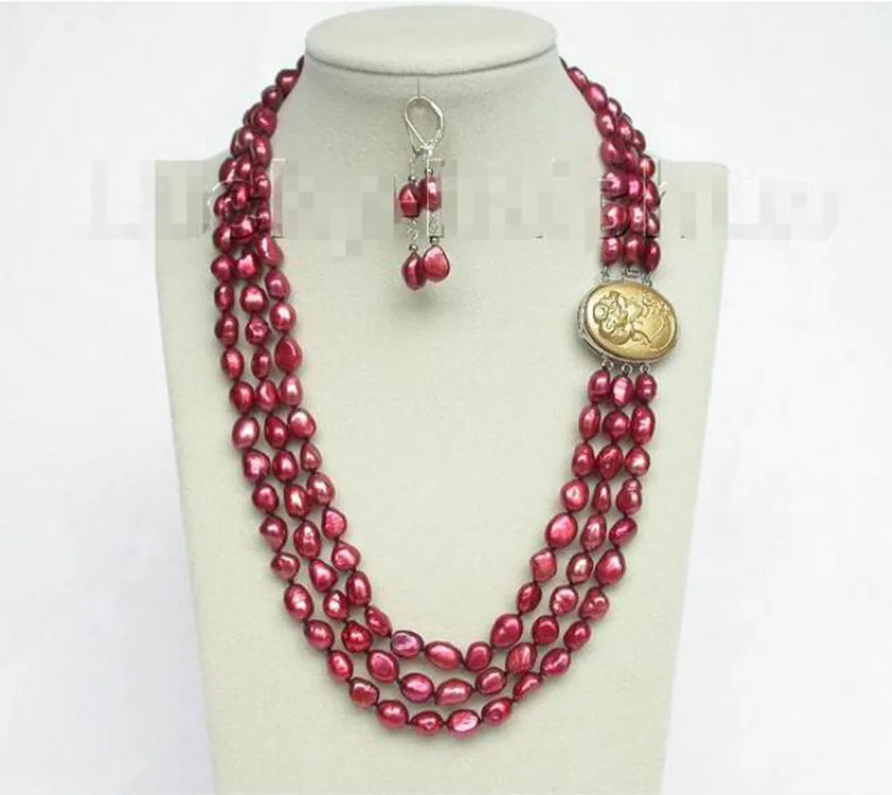 Бесплатная доставка оптовая цена комплект из ожерелья с барочным натуральным