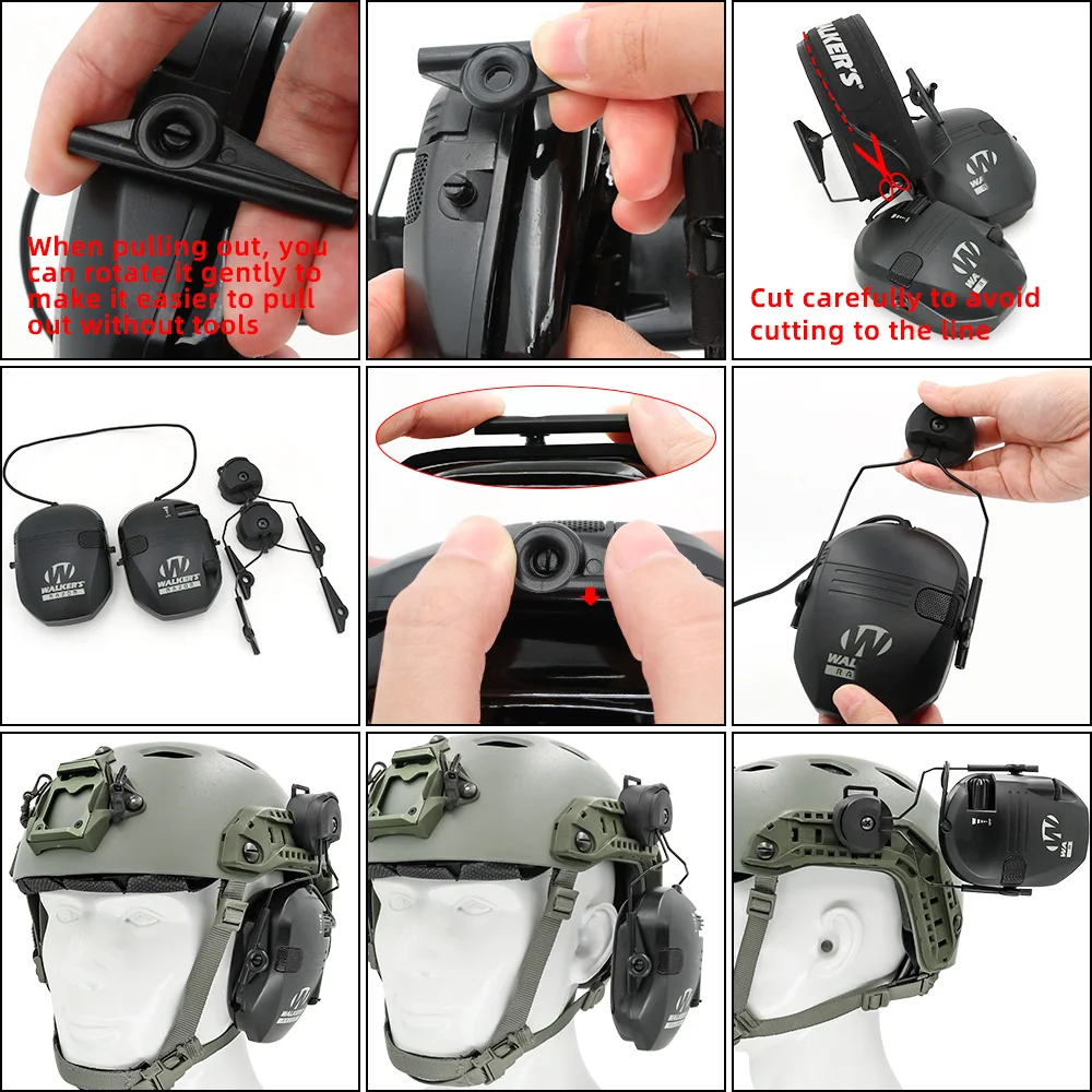 hearing tactical walker electronic earmuffs tactical headset walkers razor noise reduction shooting headphone arc rail adapter free global shipping