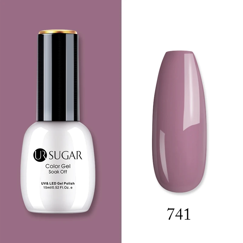 Ur Sugar, 15 мл, Цветной Гель-лак, гибридный лак для ногтей, для маникюра, УФ-светодиодный Полупостоянный гель для ногтей, впитывающий Гель-лак, базовое верхнее покрытие - Цвет: 741