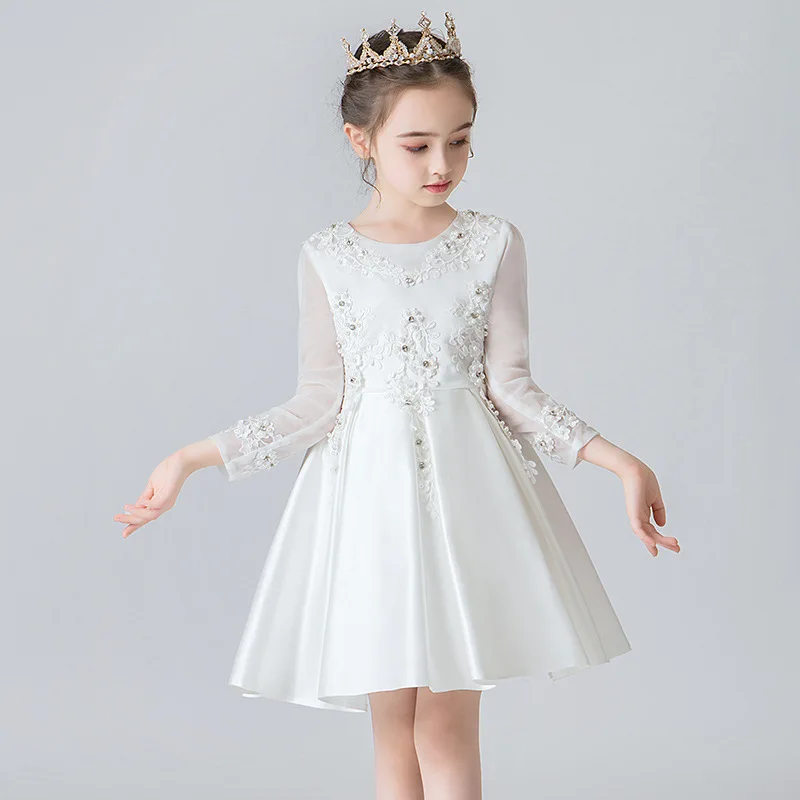 Рождественские платья с длинным рукавом шелковая одежда бантом свадебвечерние