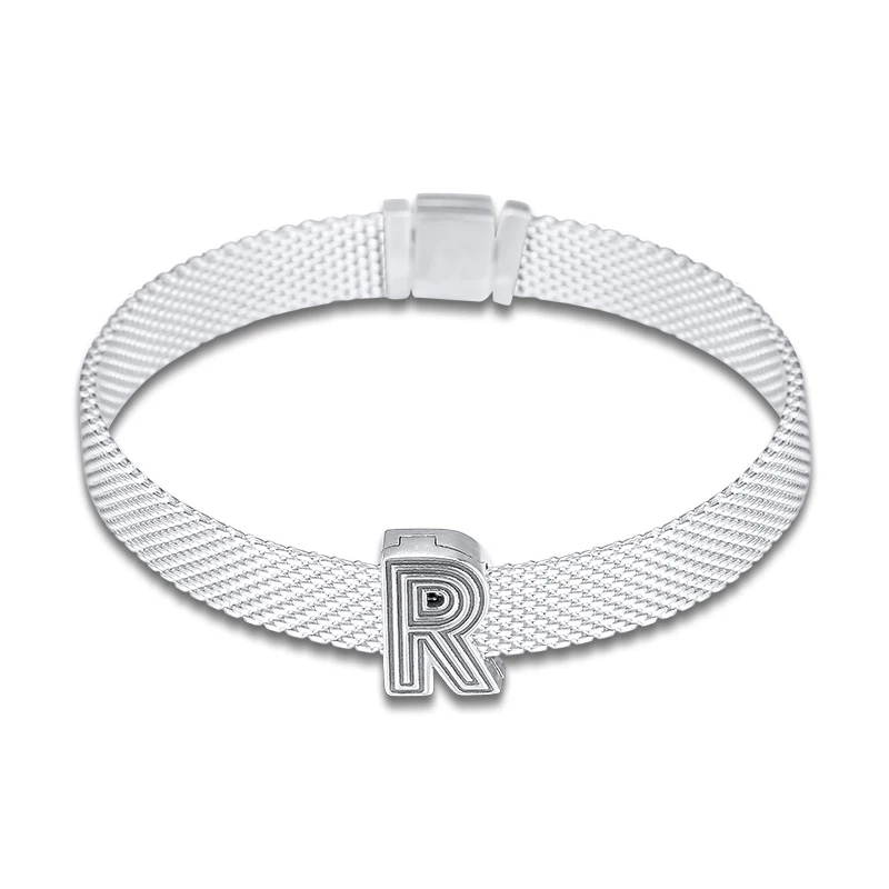 

Fits for Pandora Charms Bracelets Letter R Clip Beads 100% 925 Sterling Silver Jewelry Free Shipping