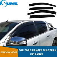 side window deflector for ford ranger mk1 mk2 wildtrak t6 t7 t8 2012 2020 black sun rain guards window visor weather shield sunz