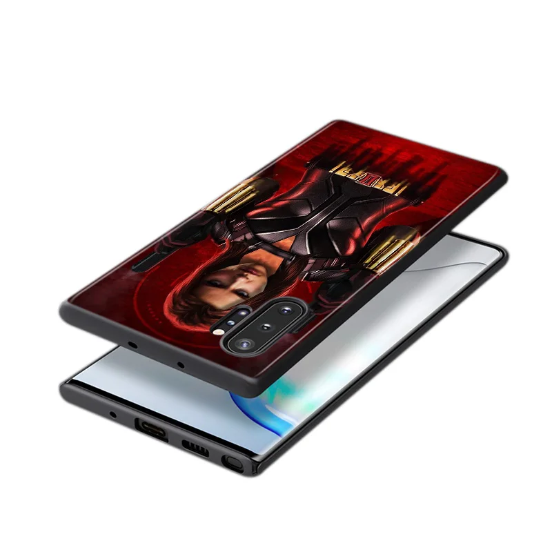 

Marvel Black Widow For Samsung Galaxy Note 20 10 9 8 S21 S10 S10E S9 S8 S7 Ultra Lite Plus Pro 5G Black silicone soft Phone Case