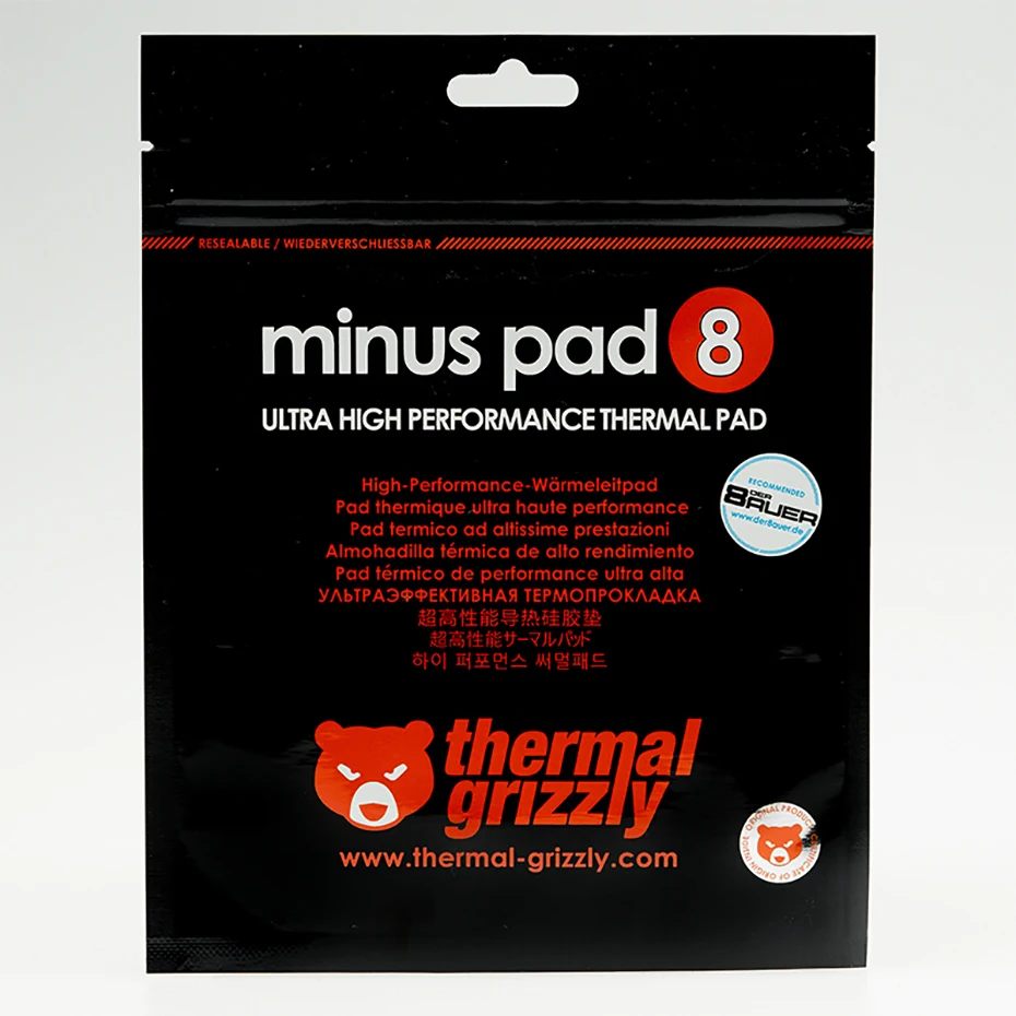 Термальная гризли минус Pad 8 термальная прокладка 0 W/MK многоразовая графическая