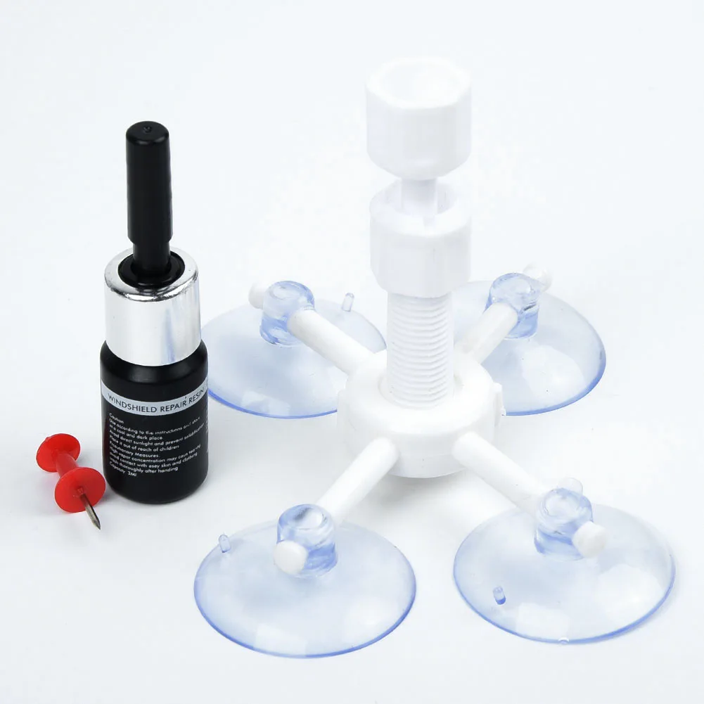 

Collision Windshield Repair Kit Resin Sleeve razor blade Cracked Impact Device