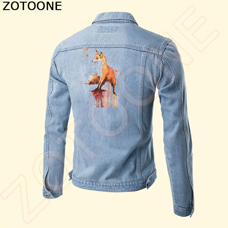 ZOTOONE пирография 18*17 см теплая мультяшная лиса термопереводная глажка наклейки утюжок на Пластыри для одежды моющиеся аппликации E