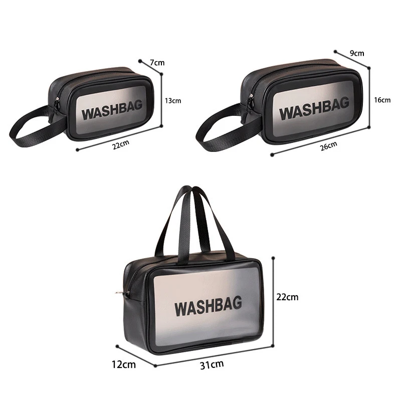

S/M/L 3 Sizes Ladies Large Capacity Pu Frosted Waterproof Cosmetic Bag Convenient Travel Makeup Storage Bag Female Wash Bag 2021