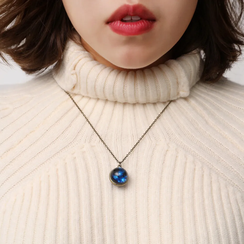 Nebula Planet двустороннее Галактическое ожерелье Вселенная светящаяся в темноте