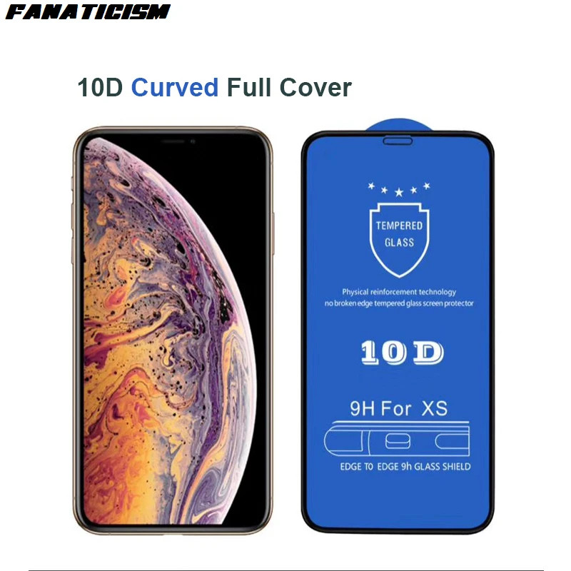 

200 шт. 10D изогнутое защитное закаленное стекло для iphone 6 6s 7 8 plus x xr xs xsmax 11 pro max Защитное стекло для экрана