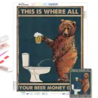 5D алмазная живопись сделай сам, медведь Grumpy, питьевое пиво, абстрактная Бриллиантовая вышивка, Набор для вышивки крестиком, домашний декор, квадраты