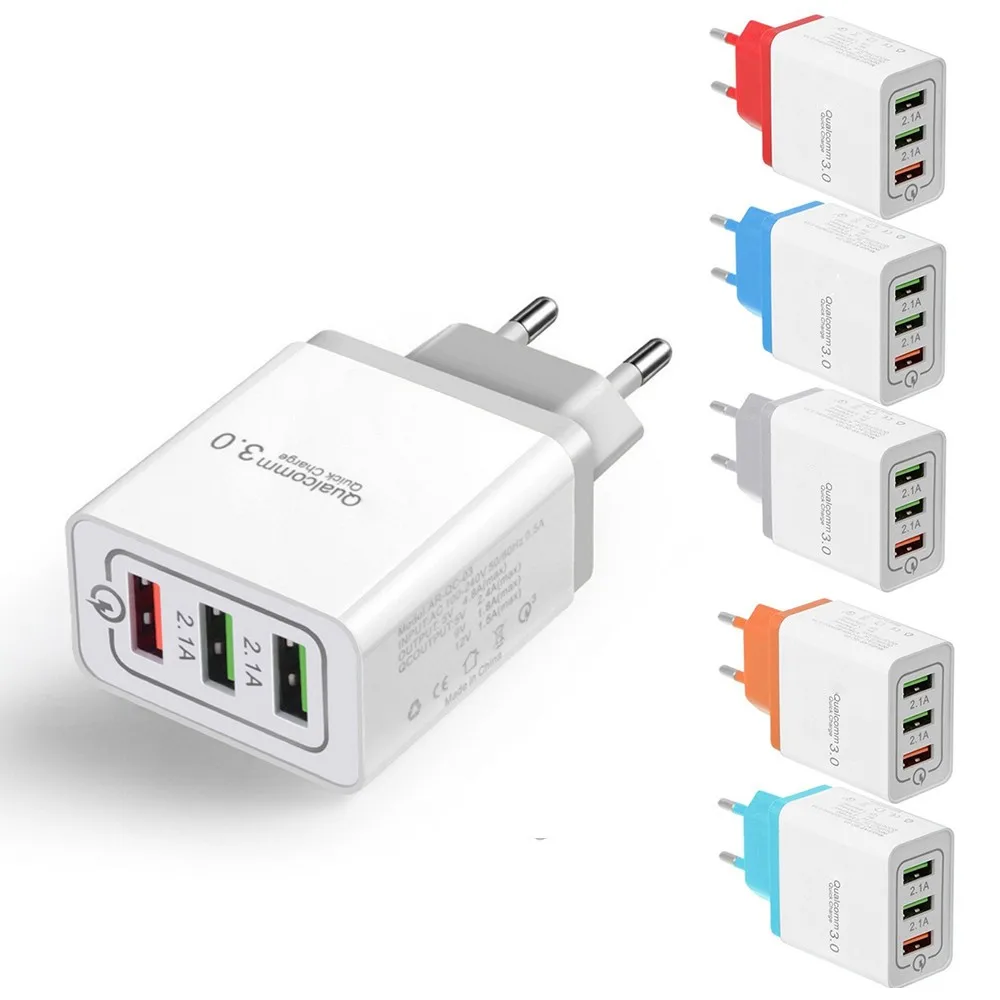 30 Вт 3 порта USB зарядное устройство с двойной быстрой зарядкой 0 портов для iphone samsung