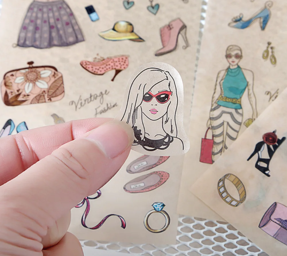 6 шт. декоративная Женская одежда Васи стационарные наклейки пули журнал