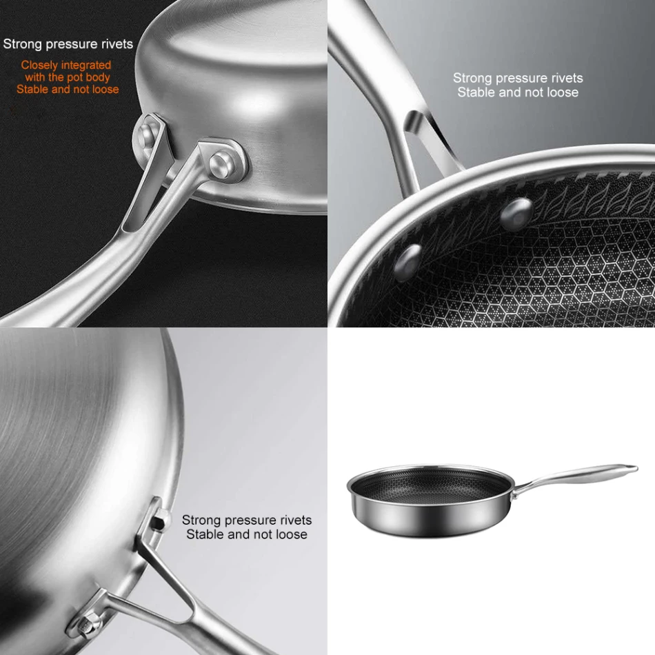 Антипригарная сковорода сотовая 304 Сковорода Из Нержавеющей Стали без масла