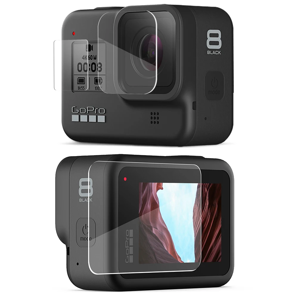 Черное закаленное стекло Vamson для Gopro Hero 8 9 шт. защитный чехол Защитная пленка ЖК