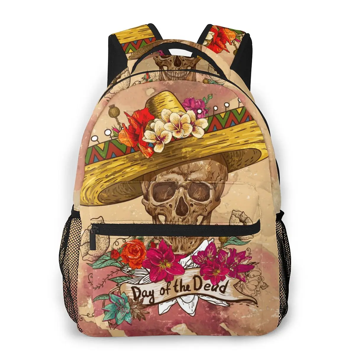 

2020 OLN Backpack Women Shoulder Bag Skull In Sombrero Day Of The Dead Fashion School Bag For Teenage Girl Backpacks Travel Bag