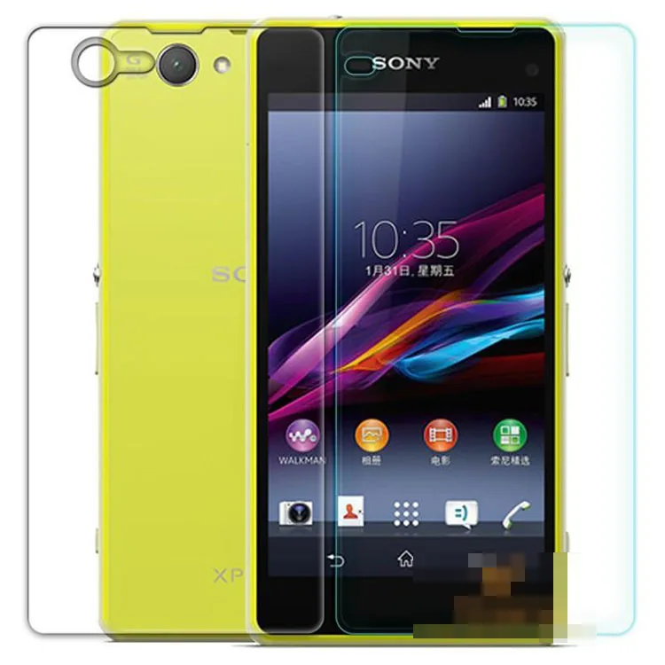 With Retail Package 2pcs/lot Front & Back Tempered Glass Screen Protector for Sony Xperia Z1 Compact mini M51W D5503 Film | Мобильные