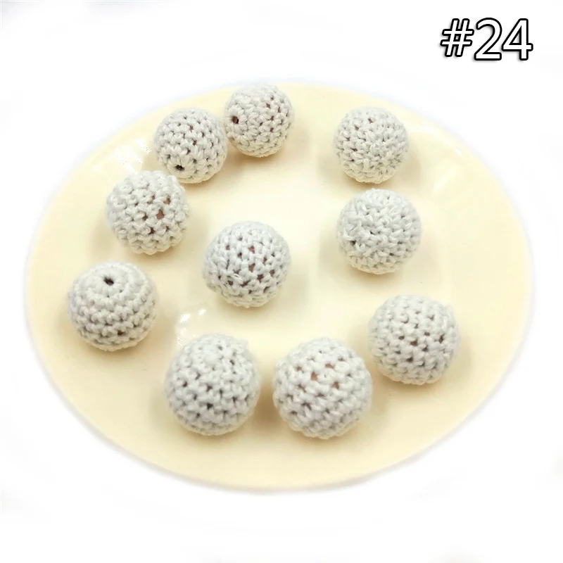 wood teether 24 5 шт. детский прорезыватель, вязаные крючком бусины, 16 мм, деревянный прорезыватель, подвесная детская коляска, аксессуары для детской коляски, зажим для пустышки, деревянная кукла младенца - Цвет: wood teether 24