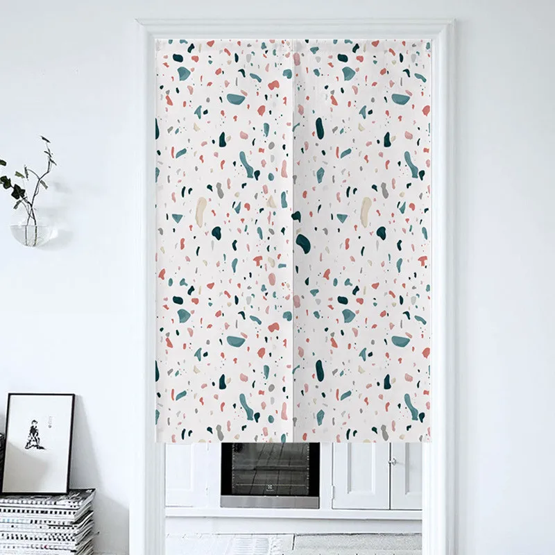 

Door Curtains Color Spots Living Room Decoration Bedroom Partition Curtains Bathroom Short Drapes Kitchen Curtains