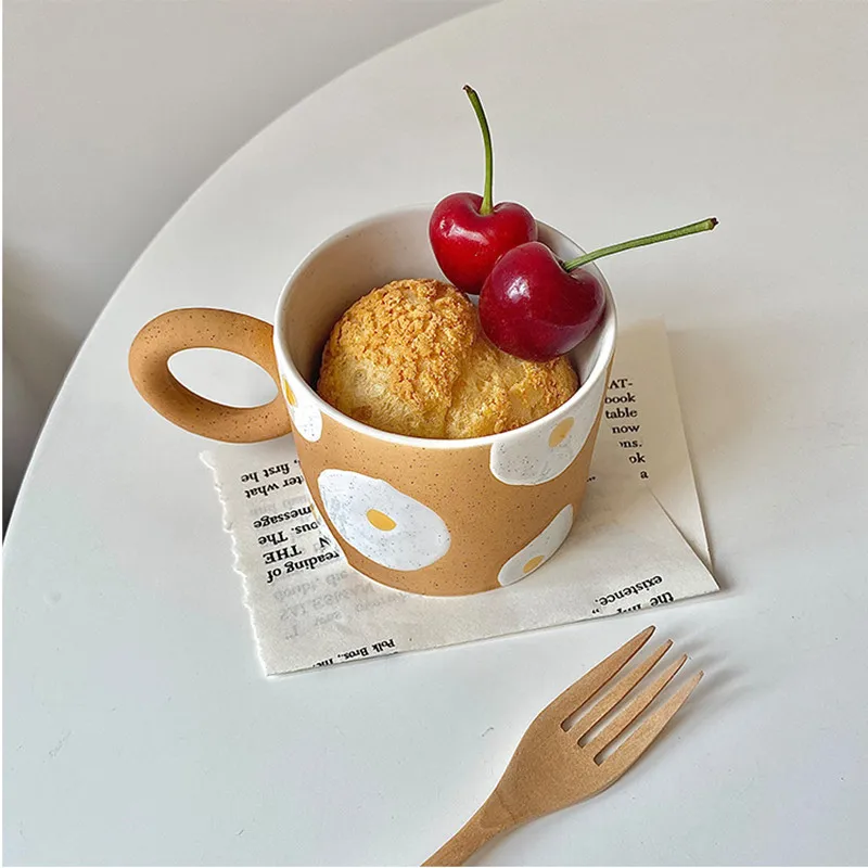 Cutelife керамическая кофейная кружка в скандинавском стиле с изображением яиц для