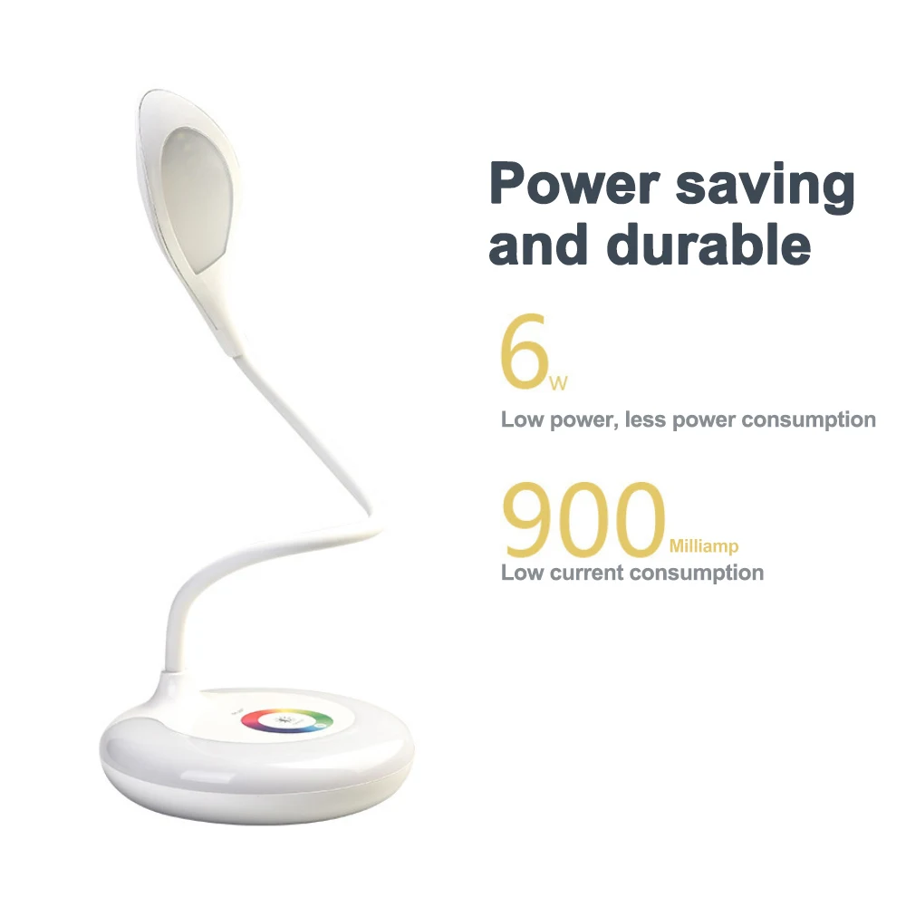 Светодиодный настольный светильник с usb зарядкой Гибкая Настольная лампа для