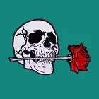 Творчество череп эмаль на булавке брошь сбор цветы нагрудные значки для мужчин и женщин, модное ювелирное изделие, подарки украшают рюкзак на воротнике; Шапка;