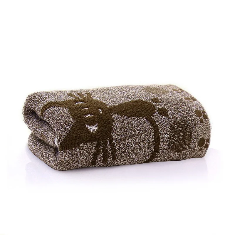 Brown 25*50 см банное полотенце с милым мультяшным котом, детское полотенце для ванной с вышивкой, высококачественное Хлопковое полотенце для мытья, 3 цвета - Цвет: Brown