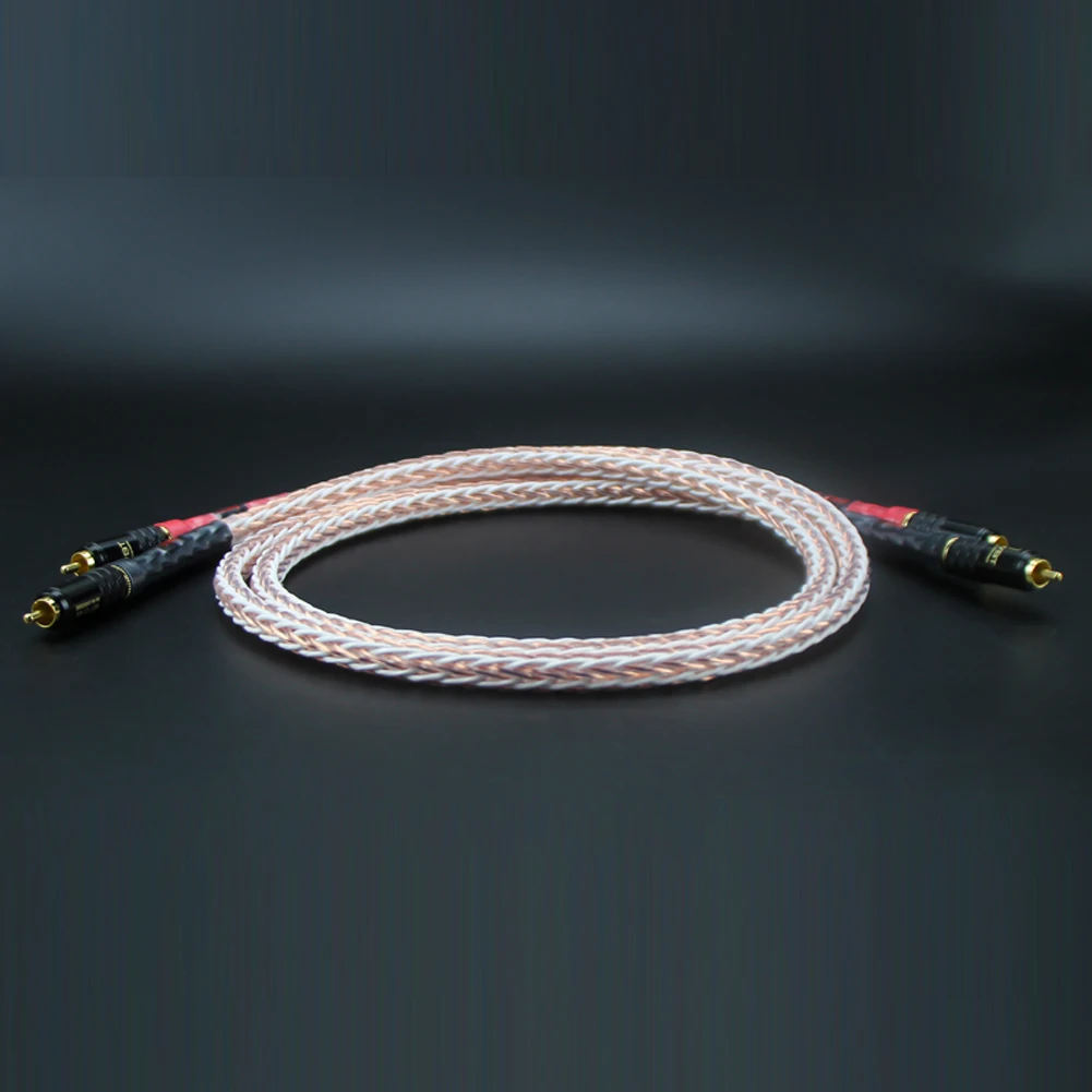 Haldane Pair HIFI Hi-End 16x16Cores Single Crystal Copper RCA Reference Interconnect Audio Cable with Gold Plated PLUG | Электроника