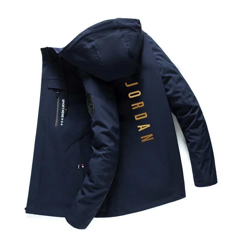 Куртка мужская приталенная с капюшоном Повседневная ветровка для молодых людей