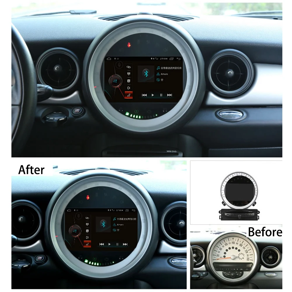 Автомобильный мультимедийный плеер стерео GPS радио навигация Android экран для Mini