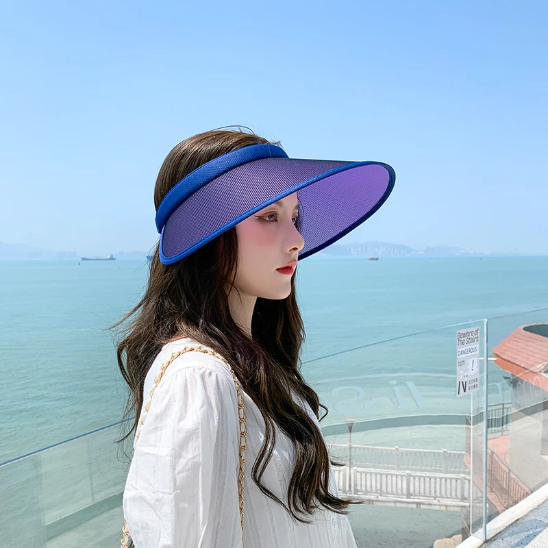 Шляпа женская с козырьком и широкими полями Солнцезащитная Панама без верха лето