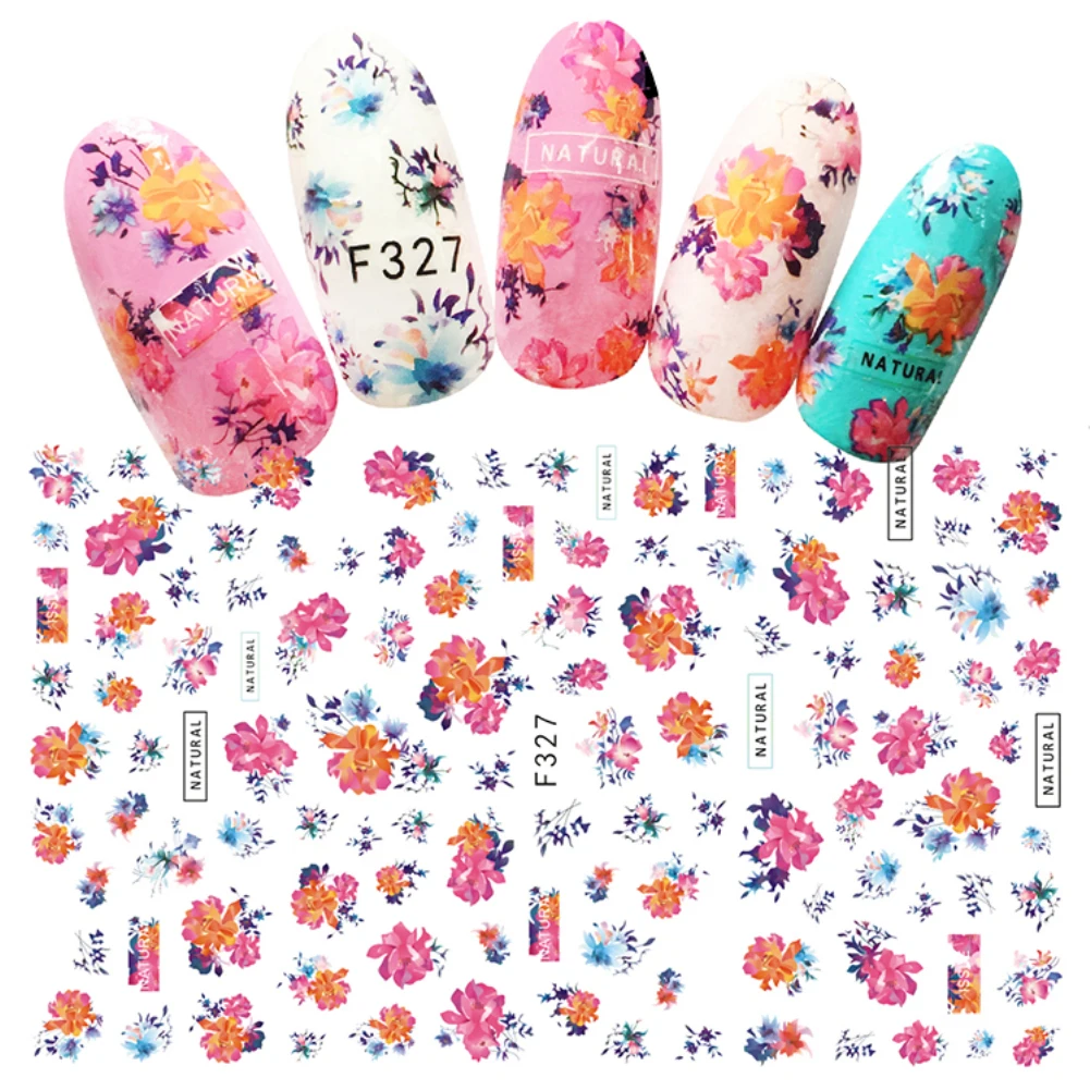 Стикер для дизайна ногтей самоклеящаяся наклейка фруктовый цветок листья