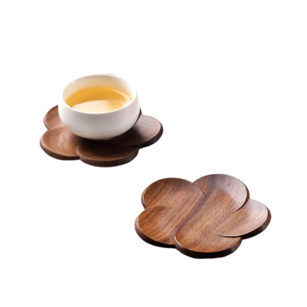 

HPDEAR Wooden Coaster, Cherry Blossom Cup Mat, Set of 2，100% Natural Wooden Coasters for Drinks, Heat Resistant and Non-slip