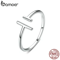bameor authentic 925 sterling silver simple minimalist open adjustable finger rings for women fashion band female bijoux scr555