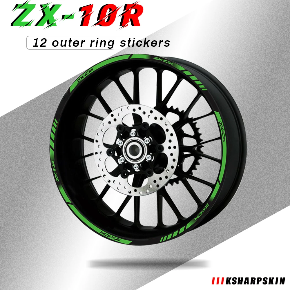 

Motorcycle Tire modification decals Thick wheel Edge Outer Rim Stickers Stripe Wheel Decals For KAWASAKI ZX-10R zx10r zx 10r