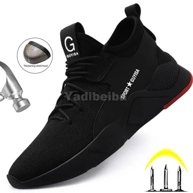 

Men Boots Steel Toe Safety Shoes Male Breathable Men Shoes Puncture-Proof Work Sneakers Man Work Safety Boots Work Shoes Size50