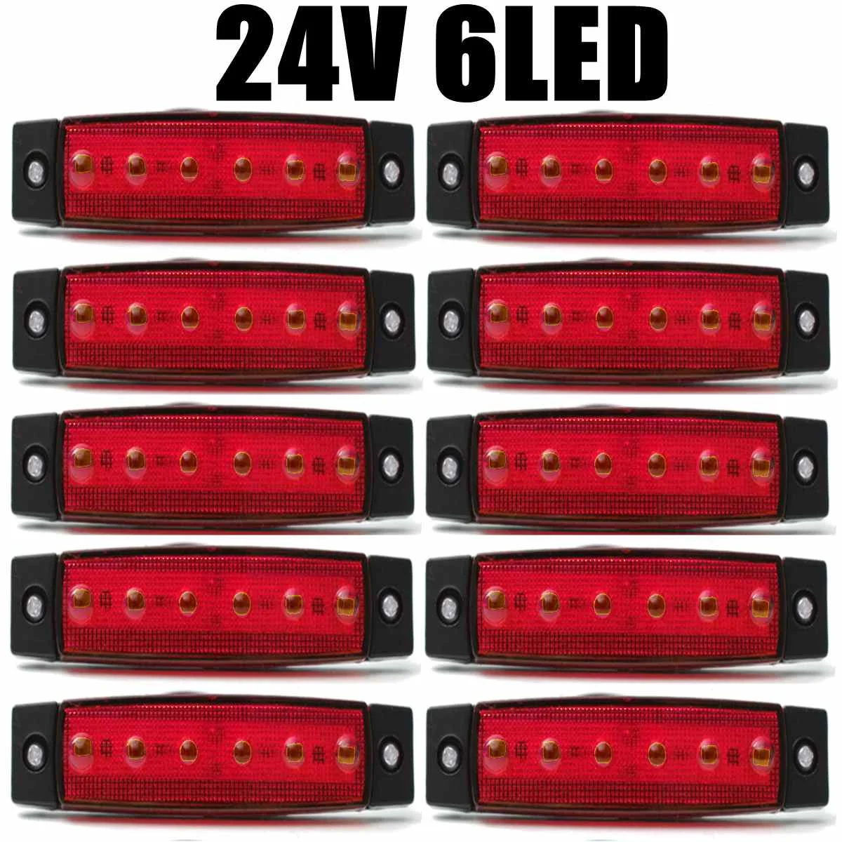 10pcs 24V Red 30X DC светодиодный 12 в 6 SMD 10 белый+ 10 желтый+ 10 красный светодиодный автомобильный Автобус Грузовик боковой габаритный индикатор низкий прицеп светильник задний боковой фонарь - Цвет: 10pcs 24V Red