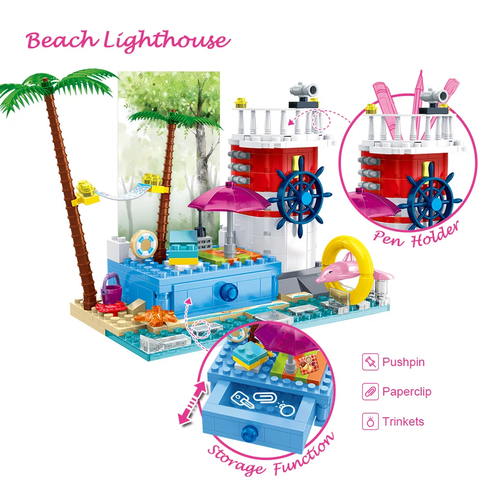 banbao four seasons summer pencil vase photo frame phone holder building blocks office tools for valentines girl boy friend gift free global shipping