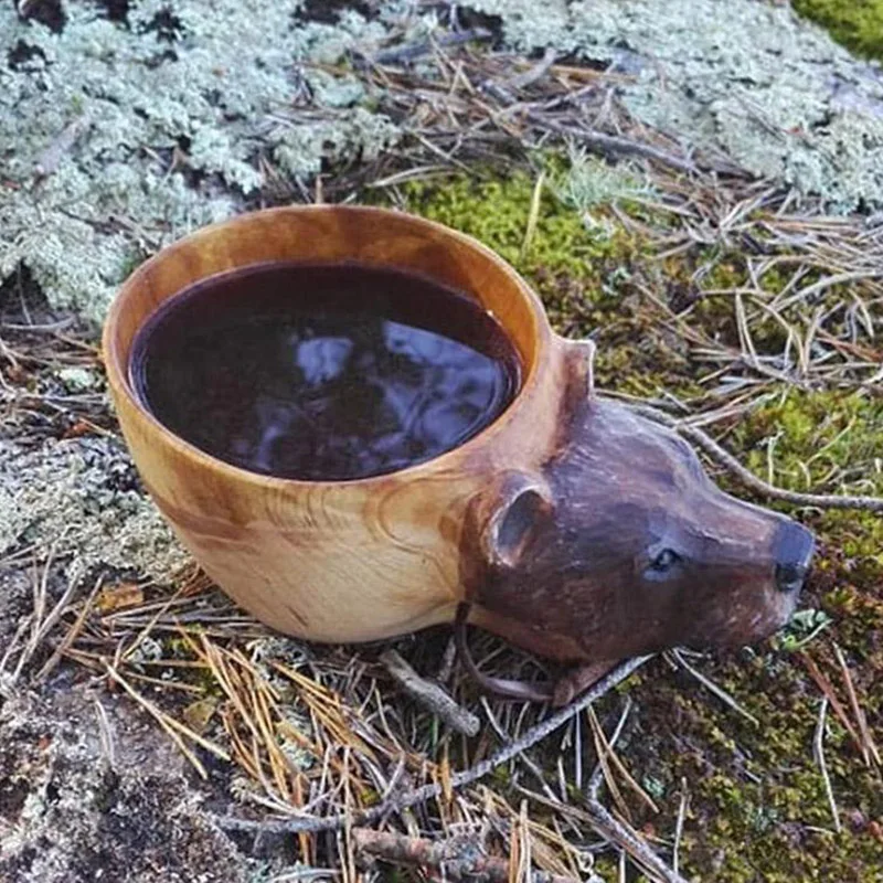 Новая деревянная кружка в скандинавском стиле Kuksa чашка для кемпинга с