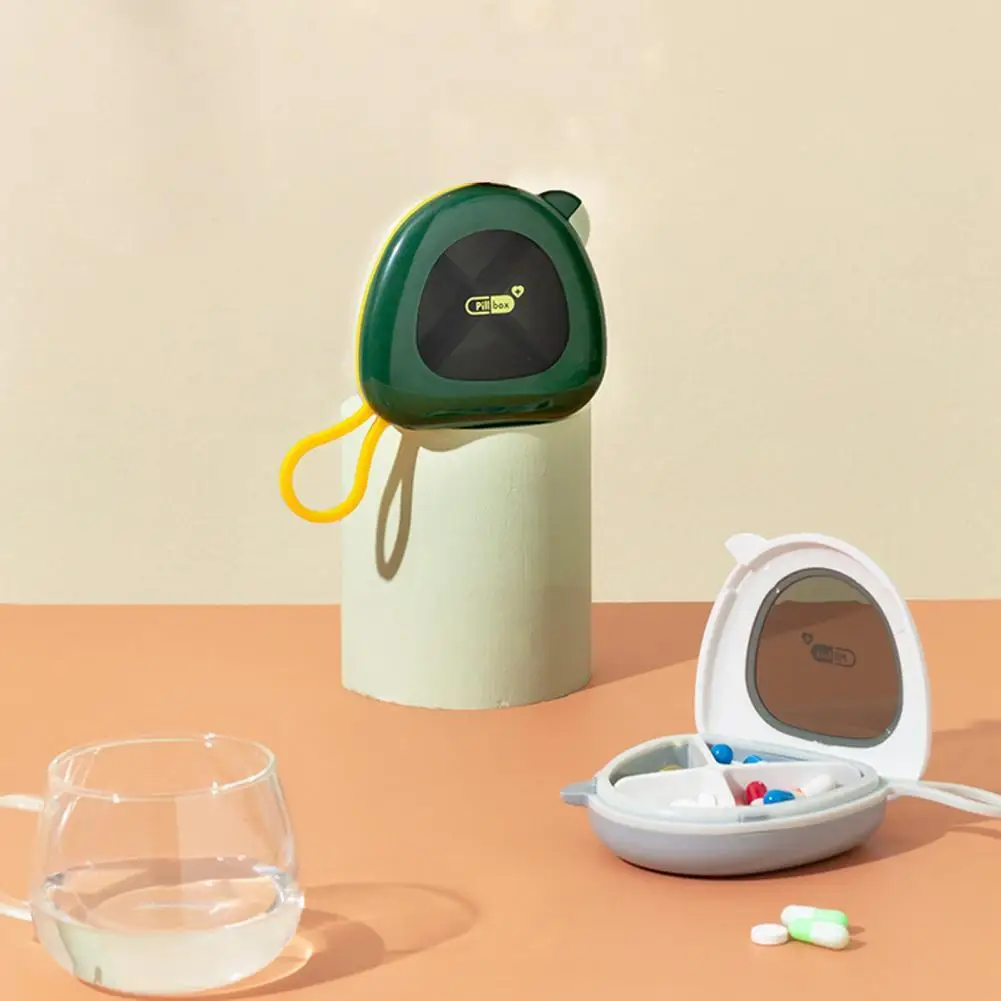 

Легкий полезный небольшой контейнер для таблеток с 4 упаковками витаминов контейнер для таблеток из АБС-пластика пыленепроницаемый для исп...