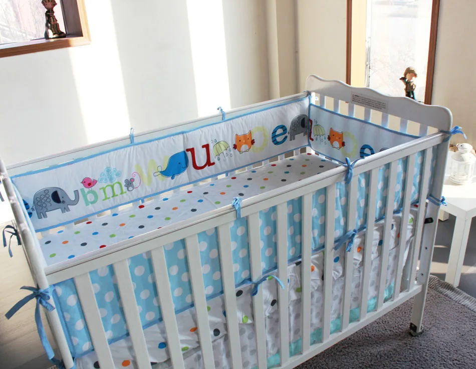 5 шт. принт с буквами вышивка принадлежности для детской кроватки Постельное