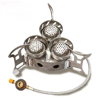 outdoor three core stove windproof stove split type camping cooker picnic butane fire gas stove burner