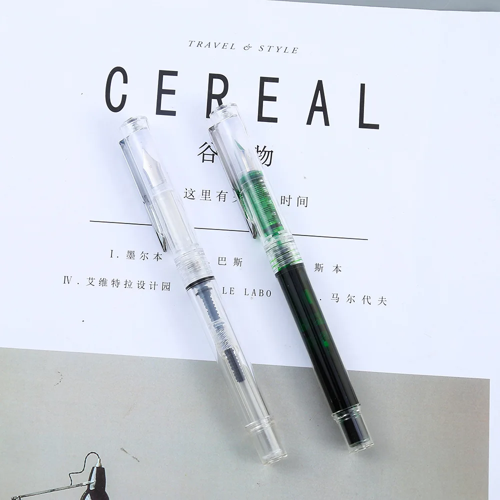 

Transparent Fountain Pen Demonstration Color Ink Plastic Pen F10 Pen Holder Inking Student Practicing Pens