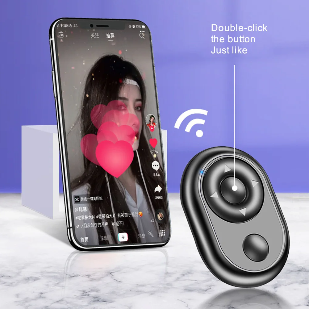 

New Hot Camera Shutter Remote Control with Bluetooth Wireless Technology Hands-Free Works with Most Smartphones