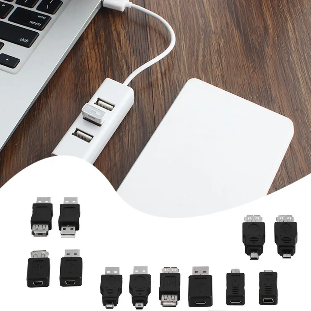 12 шт мини USB3.0 OTG 5pin F/M зарядное устройство адаптер конвертер USB папа к женскому Micro